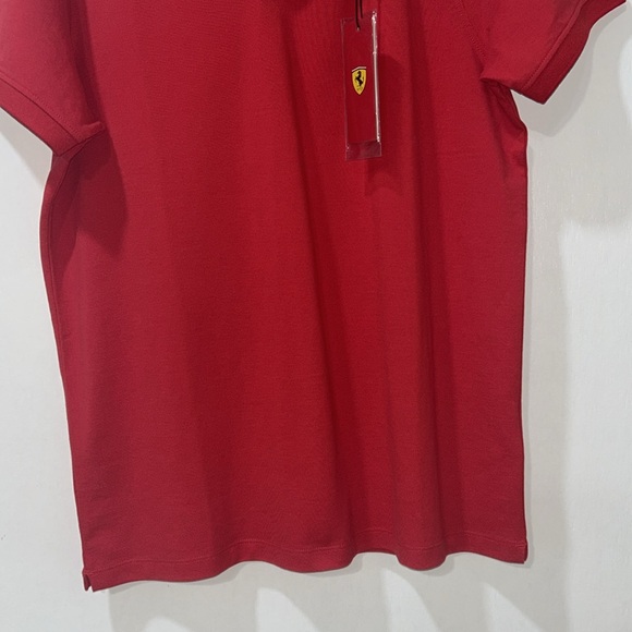 SCUDERIA FERRARI MENS POLO SHIRT ITA FLAG PIQUET RED SZ LG NEW - Picture 4 of 11
